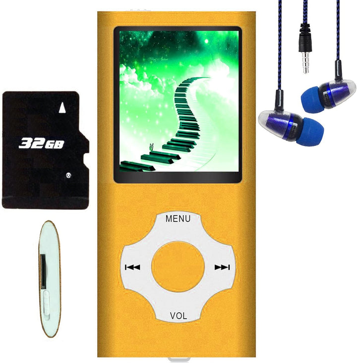 Hotechs MP3-Player/MP4-Player, MP3-Player mit 32 GB Speicherkarte, schlankes Design, digitales LCD-D