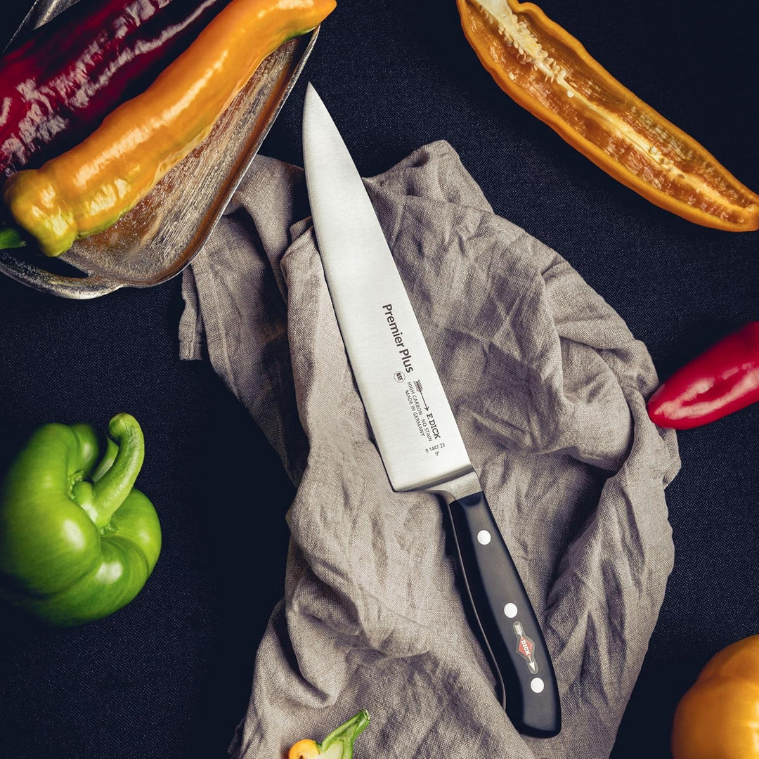 F. DICK Kochmesser, Küchenmesser, Premier Plus (Messer mit Klinge 23 cm, X50CrMoV15 Stahl, nichtrost