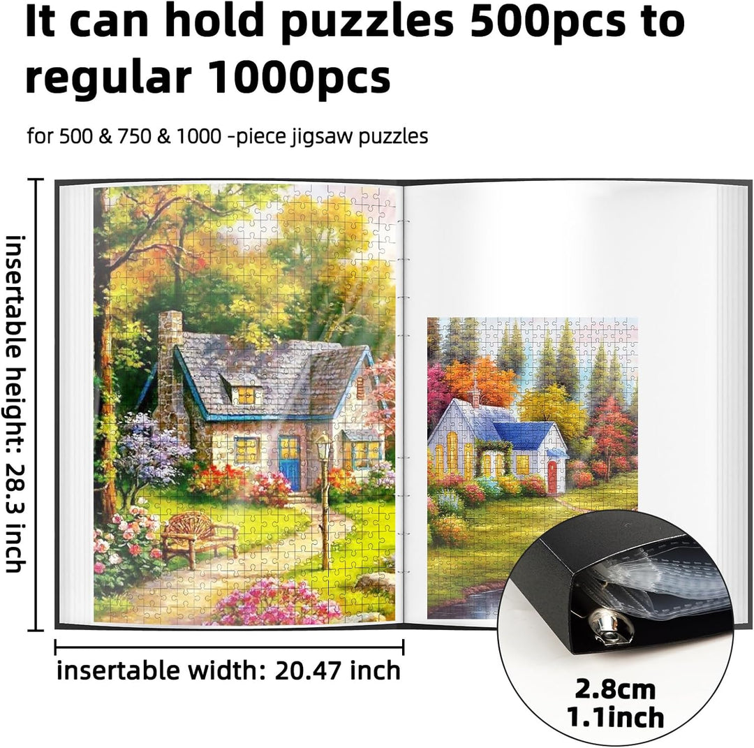 MOZOOSON Puzzle Aufbewahrung, Puzzle Organizer für 1000 Teile Zubehör Tragbar mit 25 Taschen, Grösse