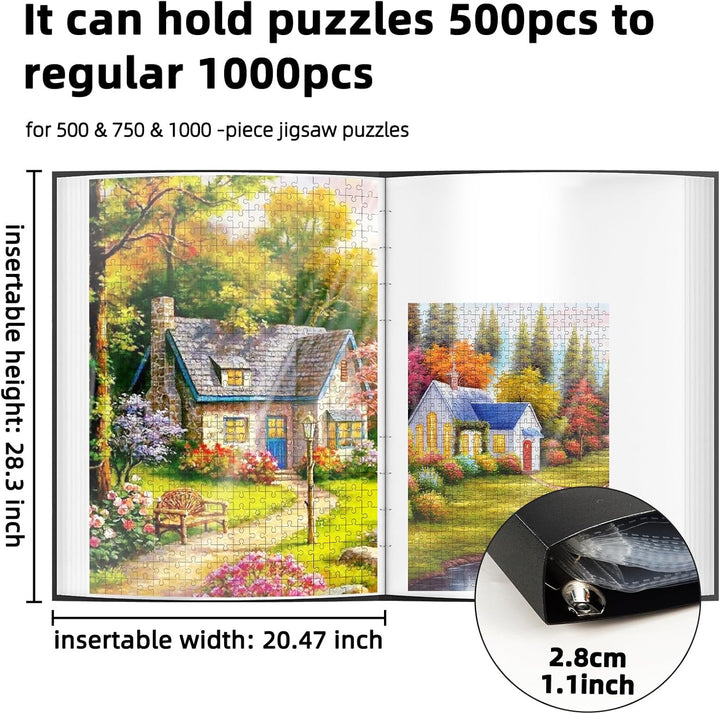 MOZOOSON Puzzle Aufbewahrung, Puzzle Organizer für 1000 Teile Zubehör Tragbar mit 25 Taschen, Grösse