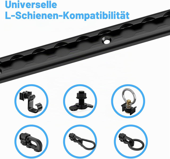 4 Stück L-Schiene, 305 mm Aluminium-L-Schiene, kurze Airline-Spannschiene für enge Räume, LKW-Betten