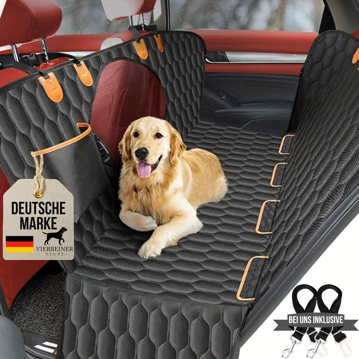 VierbeinerStube Premium Autoschondecke Hundedecke für Rücksitz/Rückbank und Kofferraum – Langlebige