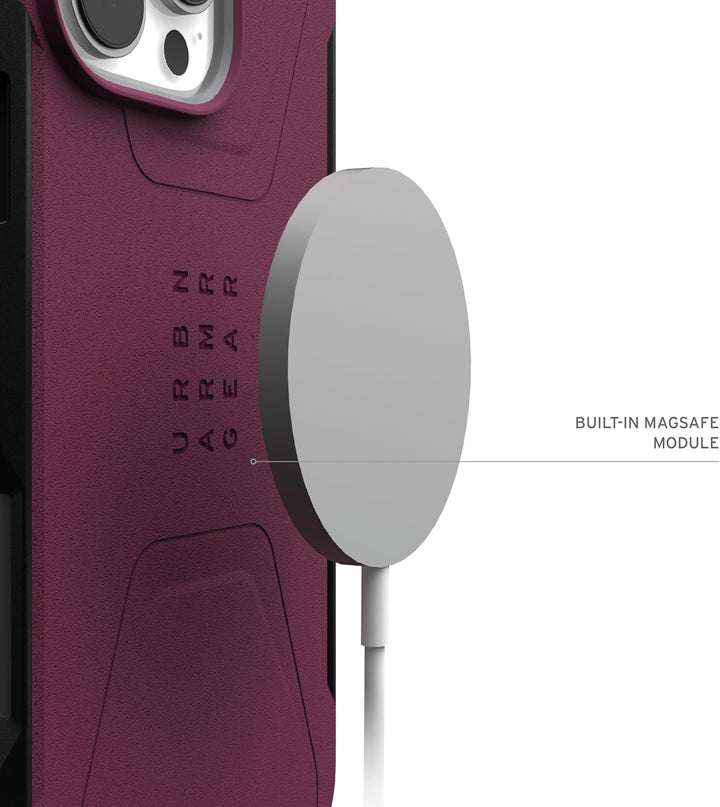 URBAN ARMOR GEAR Hülle für iPhone 16 Pro, 16cm, Civilian – Kompatibel mit MagSafe-Ladung, Robustes,
