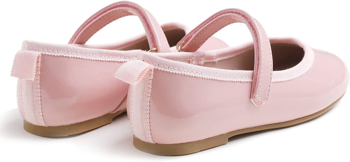 Feversole Girls Cute Dress, Mädchen süsses Kleid Mary Jane Schuhe weiche Party Urlaub Ballerinas Ros