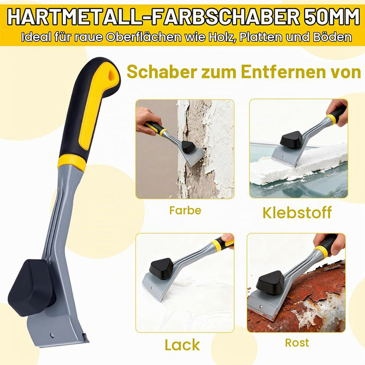 Kraftschaber mit Haltegriff, Hochwertige 63mm Ziehklinge aus langlebigen Wolframcarbid, Hochwertige
