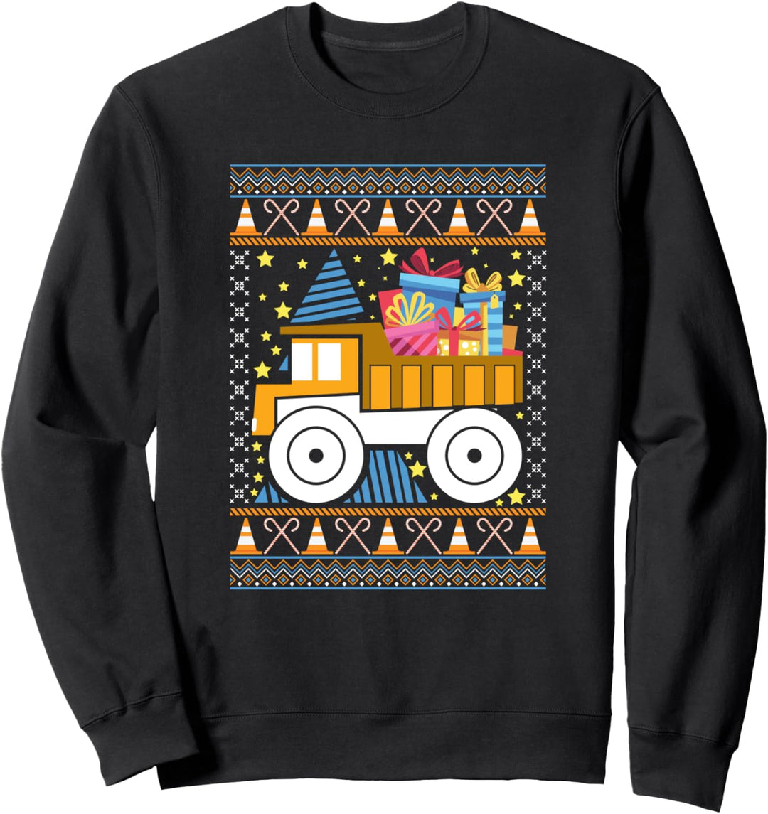 Kinder hässliche Weihnachtshemd Baufahrzeuge Urlaub Sweatshirt