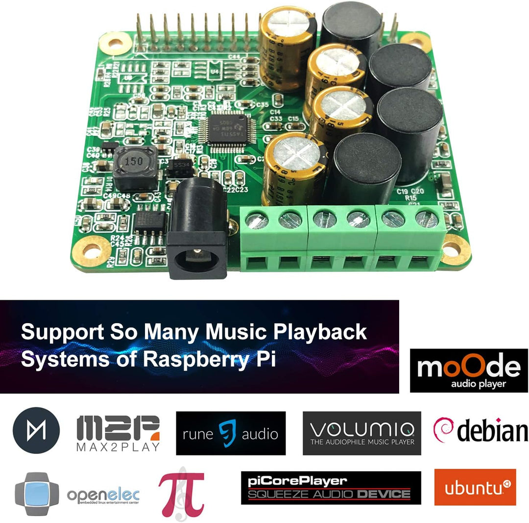RPI HiFi AMP HAT TAS5713 Amplifier Audio Module 25W Class-D Power Sound Card Expansion Board for Ras
