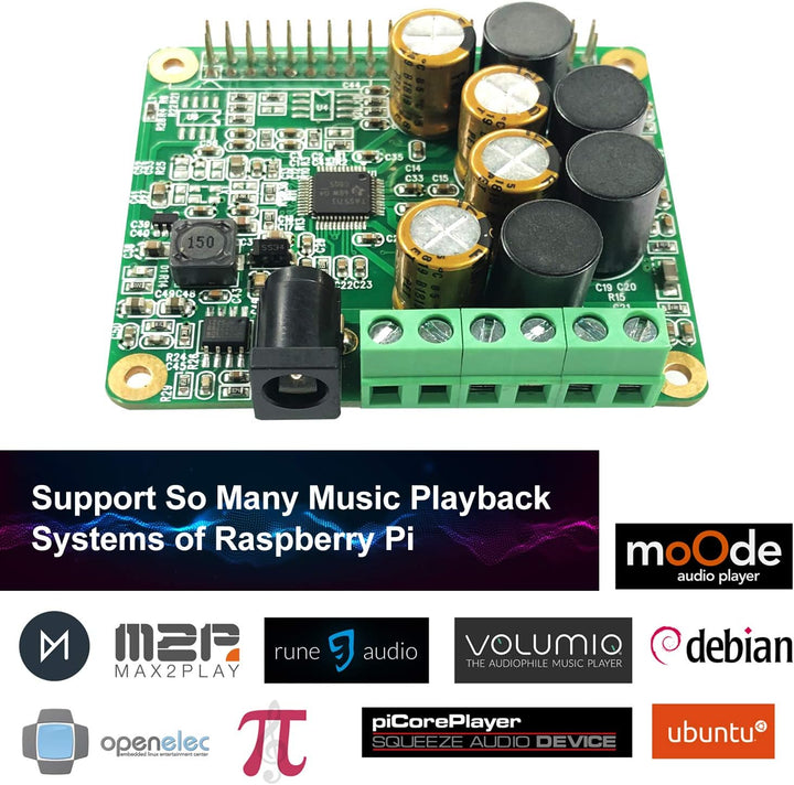 RPI HiFi AMP HAT TAS5713 Amplifier Audio Module 25W Class-D Power Sound Card Expansion Board for Ras