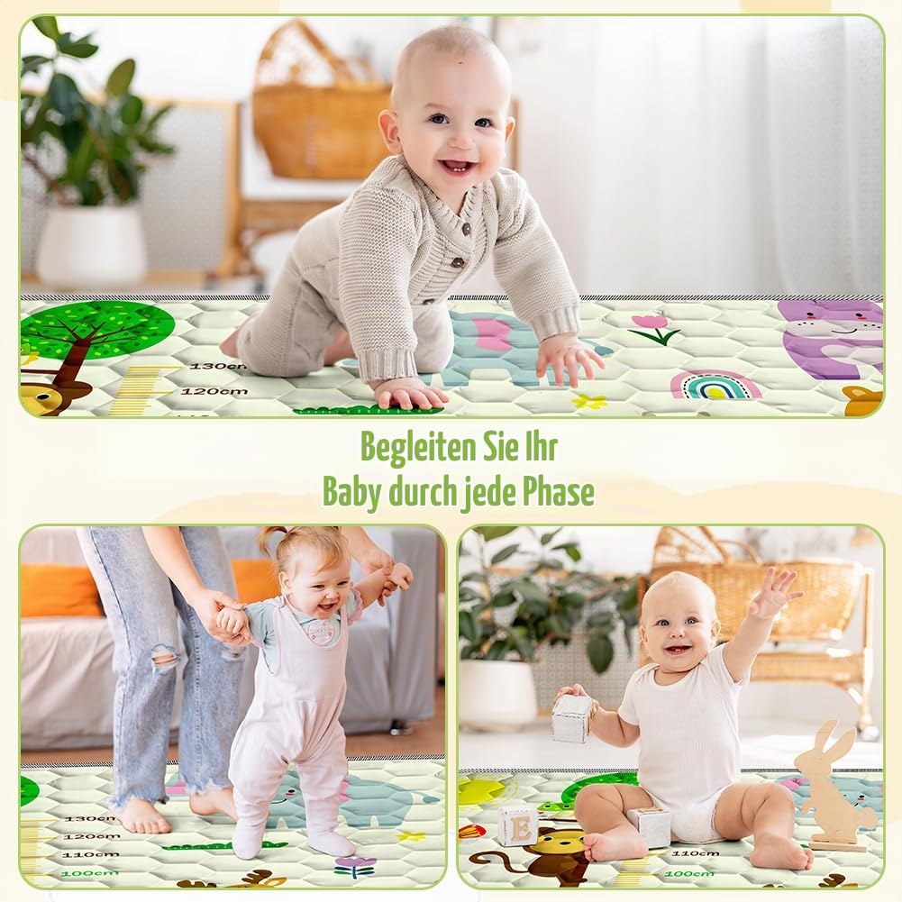 Baby Spielmatte, 150*180cm Baby Krabbelmatte, Baby Faltbare Spielmatte, Krabbeldecke für Baby, Klein