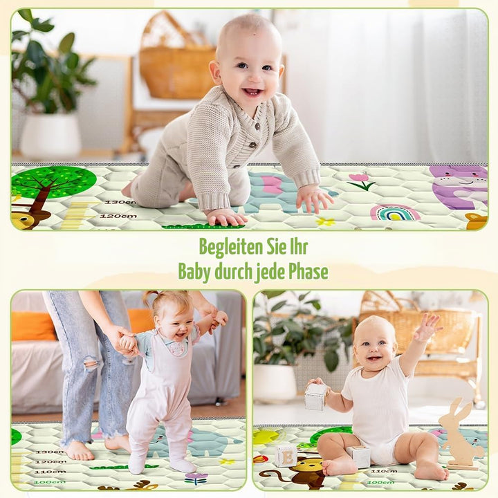 Baby Spielmatte, 150*180cm Baby Krabbelmatte, Baby Faltbare Spielmatte, Krabbeldecke für Baby, Klein