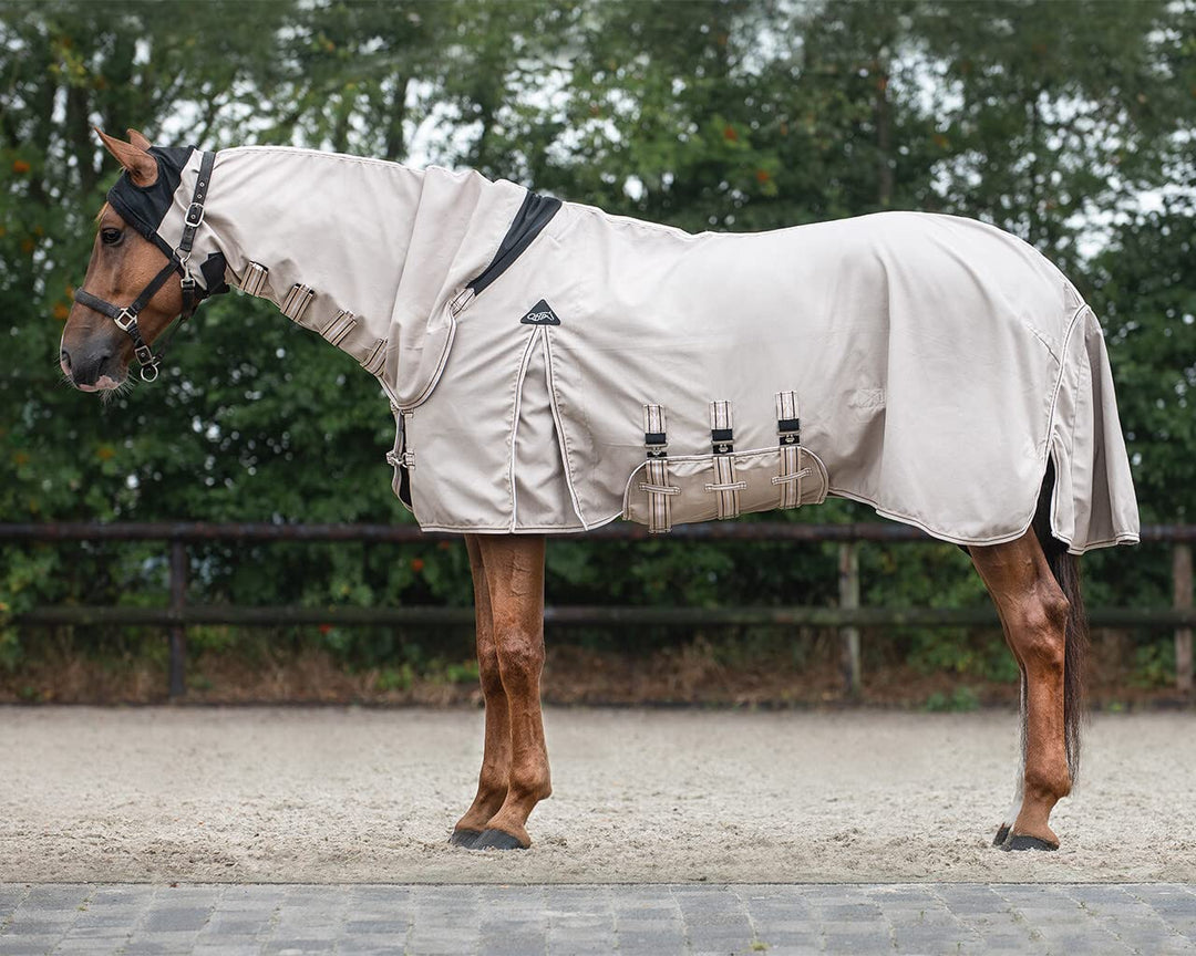 QHP Ekzemdecke Hoodie Halsteil Bauchlatz (155 cm, beige) 155 cm beige, 155 cm beige