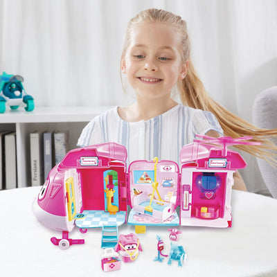Super Wings EU770840 - Dizzy Rescue Helicopter Playset, ca. 18 cm grosse verwandelbare Spiel-Figur m