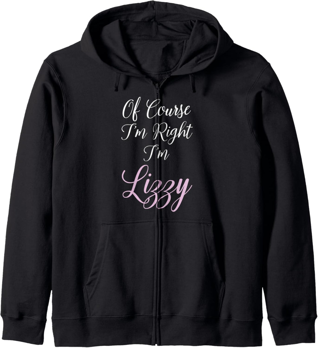 Lizzy Name, personalisierbar, für Mädchen und Frauen, niedlich, rosa Elizabeth Liz Kapuzenjacke