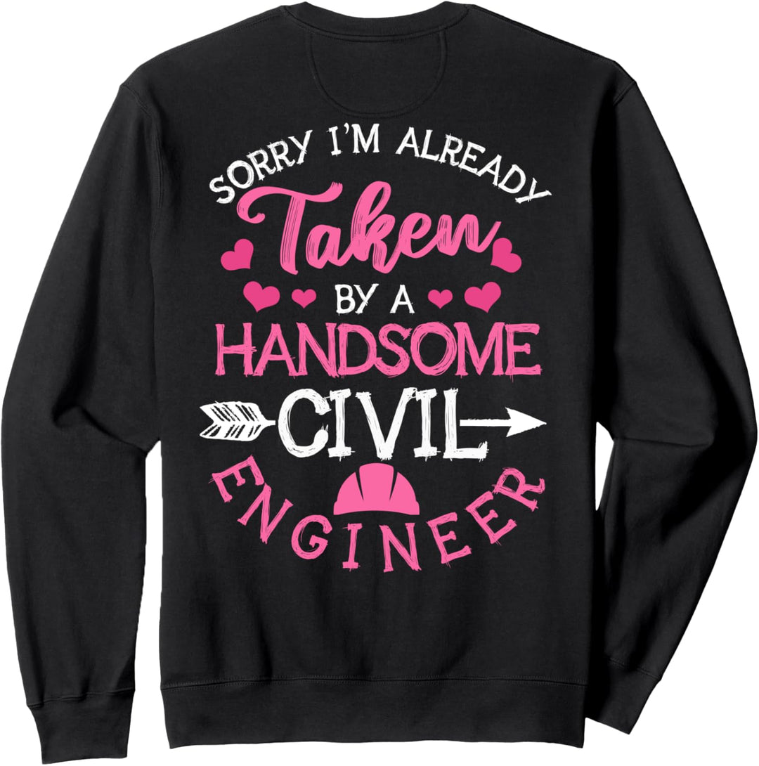 Frauentwurf des Bauingenieurs auf der Rückseite der Kleidung Sweatshirt