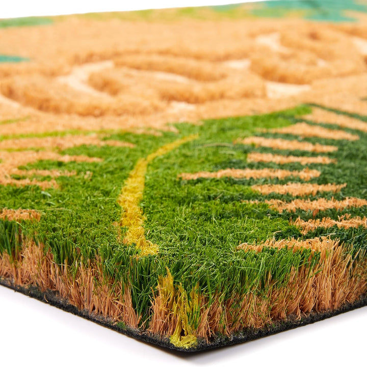 BRUBAKER 3D Fussmatte für Aussen und Innen - Welcome mit grünen Blättern - 45 x 75 cm Schmutzfangmat