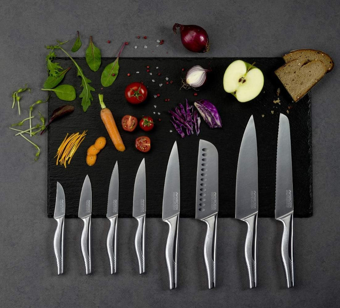 Nirosta Santoku Messer Swing 30 cm – Hochwertiger Edelstahl – Santokumesser in Profi-Qualität für Ge