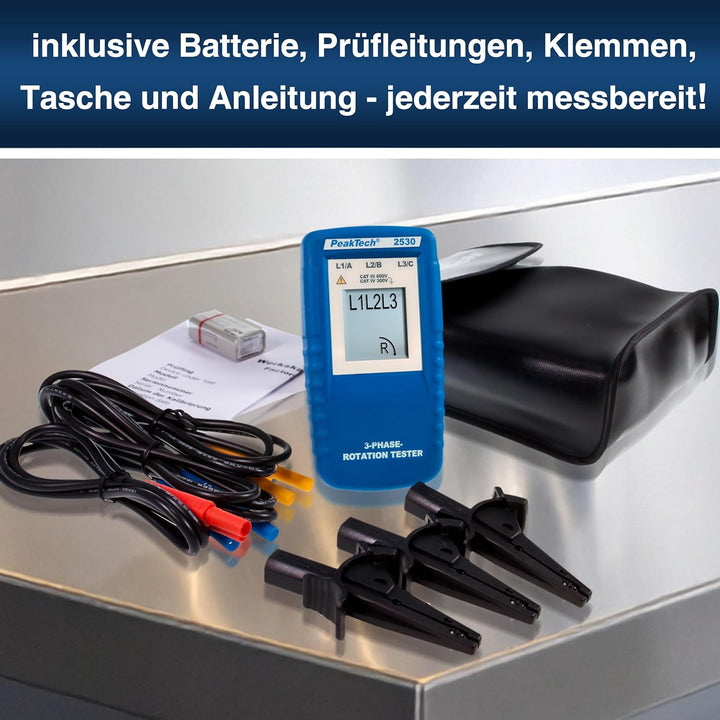PeakTech 2530, 3-Phasen-Drehrichtungsanzeiger Single, Single