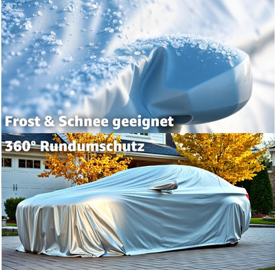 Autogadget® 5X Autoabdeckung Auto & Autoschutzhülle PKW Abdeckplane - Car Cover - Autoplane Silber -