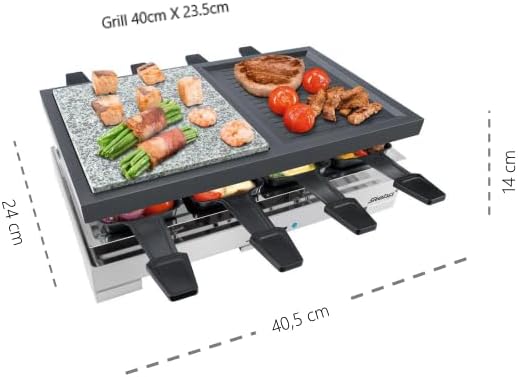 Steba RC 88 Premium Multi Raclette (1200 Watt, Pfännchenablage, 8