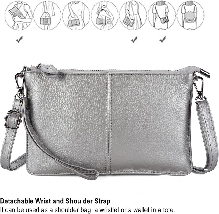 Befen Leder-Clutch, Geldbörse, kleine Umhängetasche für Damen A-silber, Kl574p Sweatshirt für Kinder