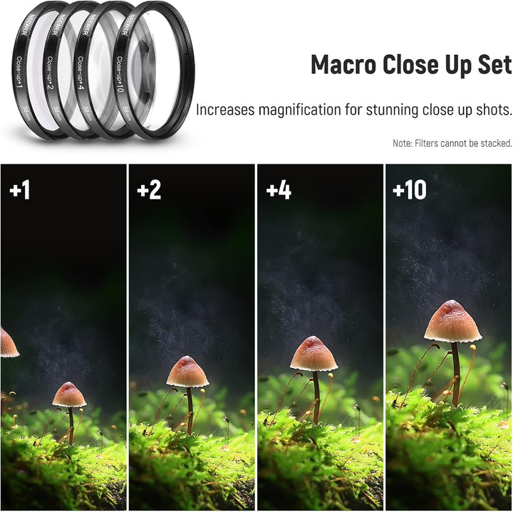 NEEWER 58mm Objektiv und ND Filter Set Weitwinkel/2,2 Fach Teleobjektiv für 18mm 85mm APS C Objektiv