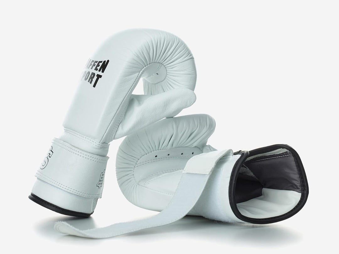 PAFFEN SPORT «PRO» Boxsack-Handschuhe für das Training am Sandsack, Waterbag etc. Weiss S/M, Weiss S