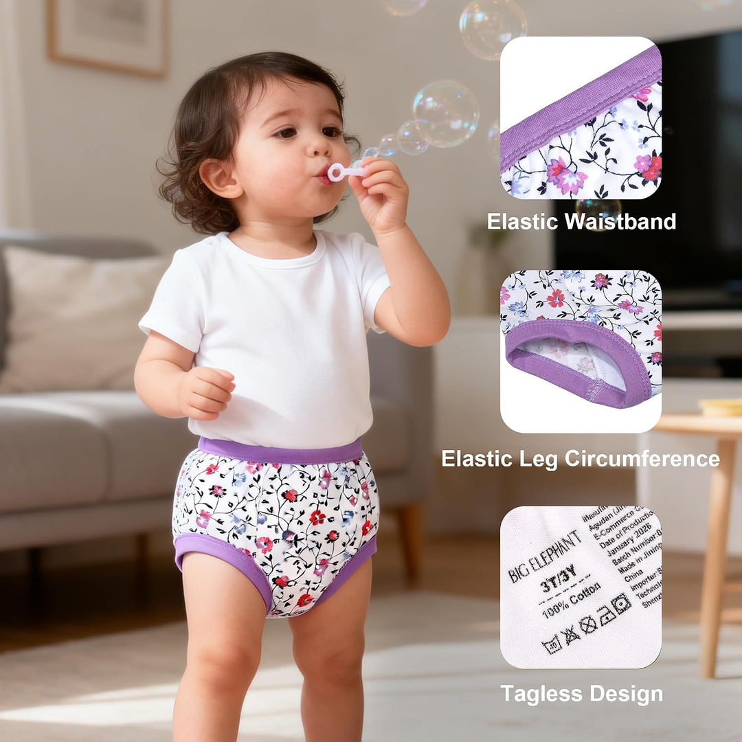 BIG ELEPHANT Baby Mädchen Trainingsunterhosen für Kleinkinder Trainingshosen 10er Pack, 12-24 Monate