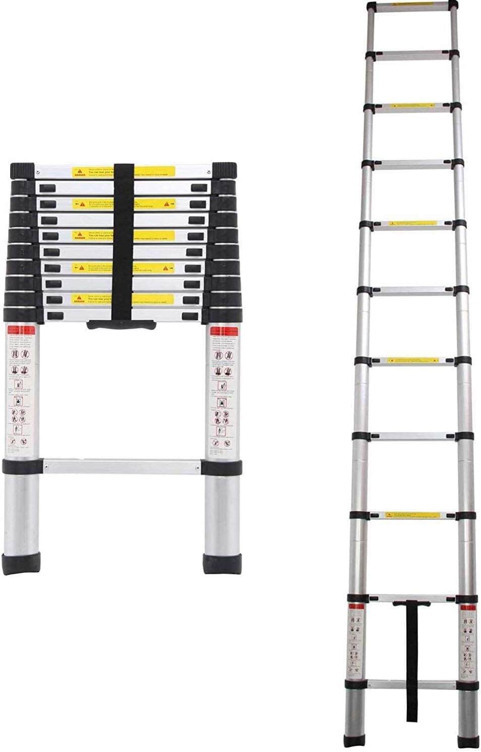 3,2M Teleskopleiter, Mehrzweckleiter Aluminium, 150 kg/330 Pfund Belastbarkeit, Ausziehbar Aluleiter