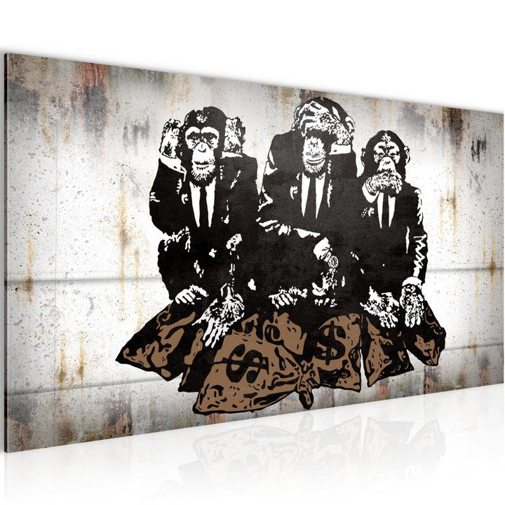 Runa Art Wandbilder Zebra 5 Teilig Bild auf Vlies Leinwand Deko Wohnzimmer Schlafzimmer Abstrakt Gra