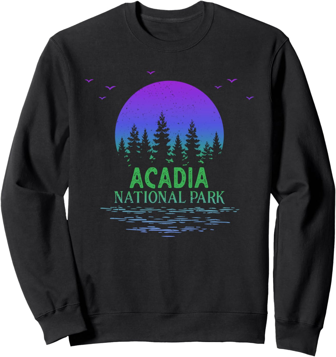 Acadia National Park Maine Camping Wandern Buntes Souvenir Sweatshirt