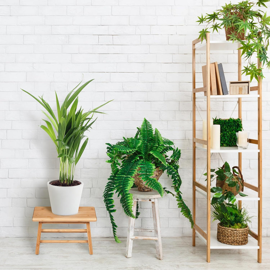 Relaxdays Fussbank Bambus, bis 100 kg, Stabiler Tritthocker, HBT: 20x33x21,5 cm, Kinderhocker Bad, G