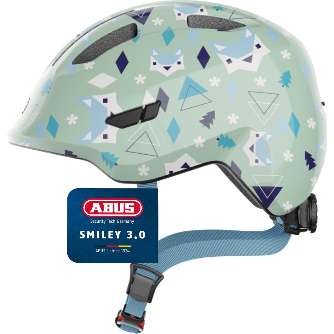 ABUS Kinderhelm Smiley 3.0 - Fahrradhelm mit tiefer Passform, kindergerechten Designs & Platz für ei