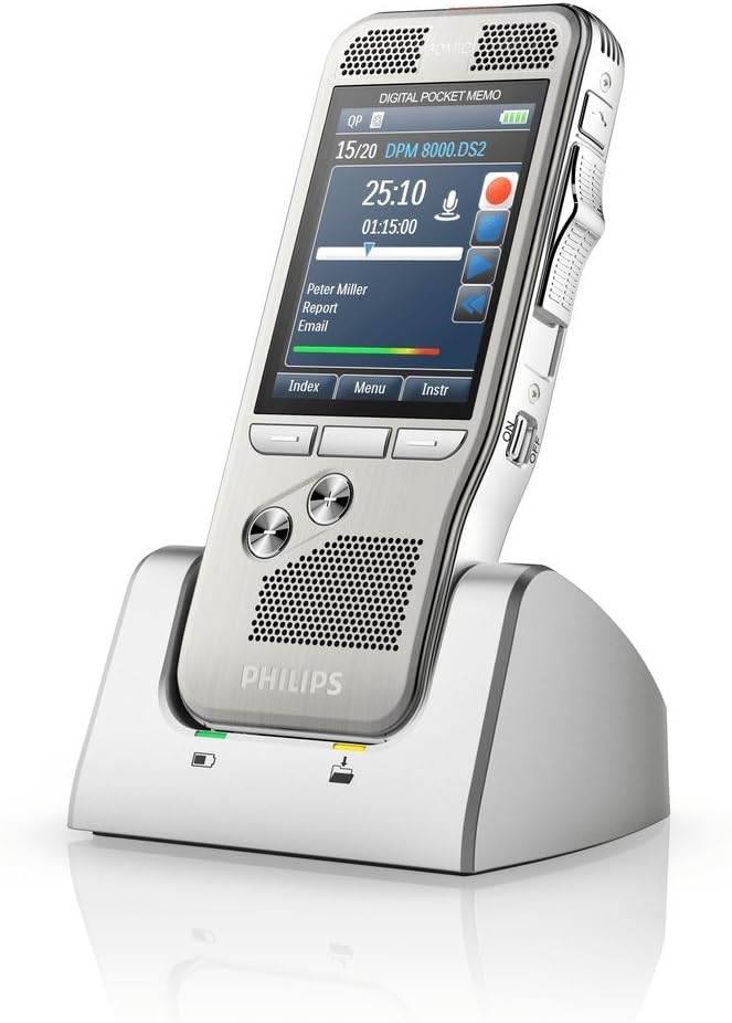 Philips Pocket Memo Diktiergerät DPM8000 ohne Software ohne Software traditioneller Schiebeschalter,