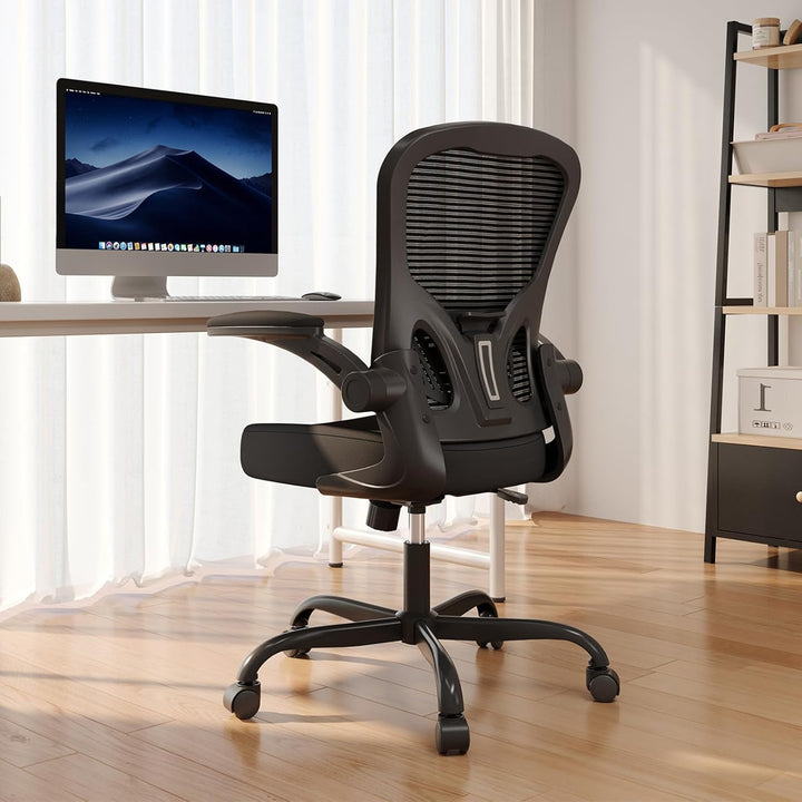 Synorla Bürostuhl Ergonomisch, Schreibtischstuhl mit Tragkraft 150 KG und 90° Hochklappbare Armlehne