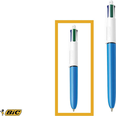 BIC 4 Farben Kugelschreiber Set 4 Colours Mini, 12er Pack, Ideal für das Büro, das Home Office oder