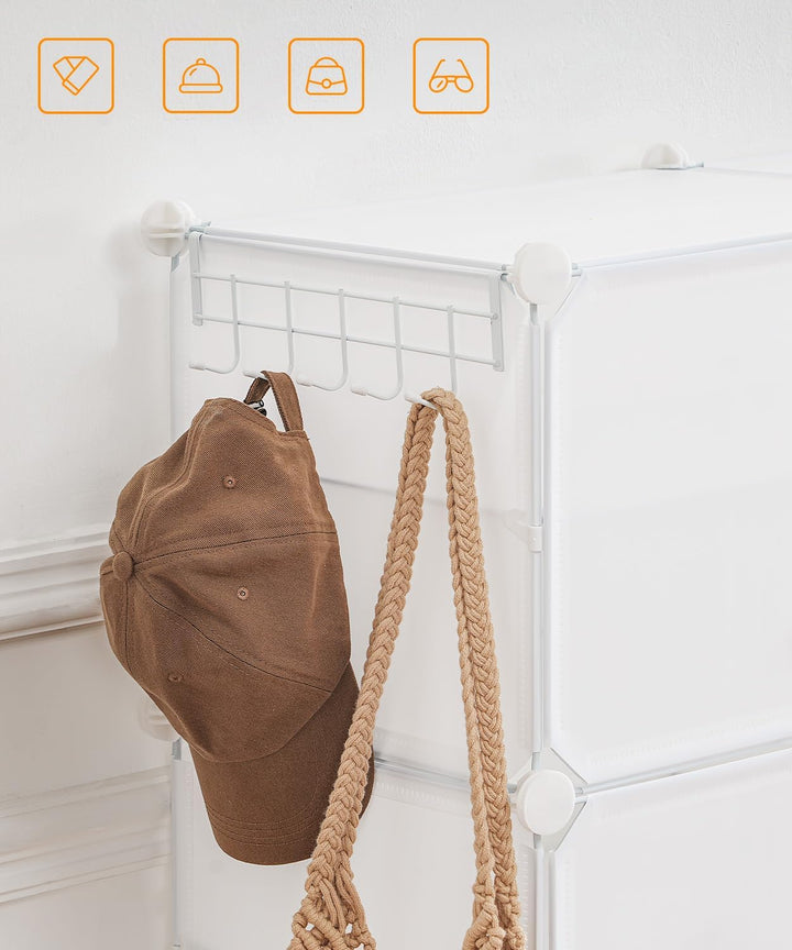 HOOBRO Schuhregal mit 10 Ebenen, Schmal Schuhschrank, Schuh-Organizer, mit Türen, Kunststoff, DIY St