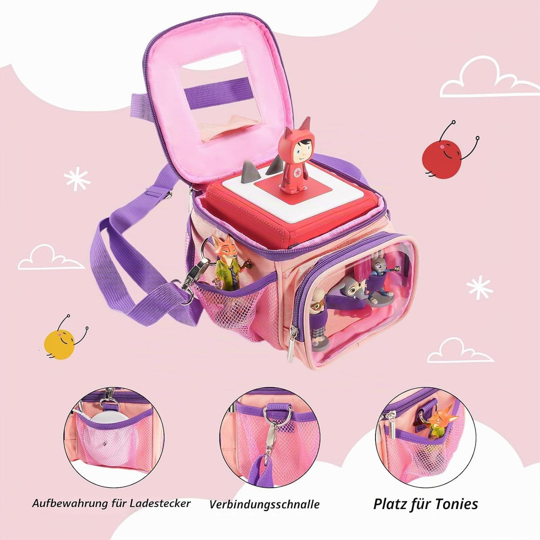 Hautton Tragetasche für Toniebox &amp; Tigerbox，Aufbewahrungtasche für Musikbox, Tonies Figuren, Kopfhör