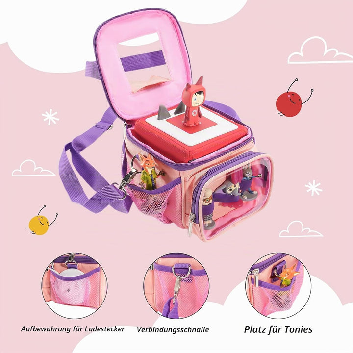 Hautton Tragetasche für Toniebox &amp; Tigerbox，Aufbewahrungtasche für Musikbox, Tonies Figuren, Kopfhör