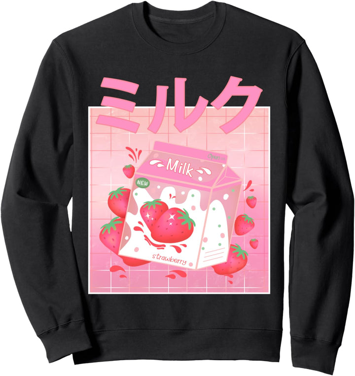 Kawaii Japanische Erdbeermilch Sweatshirt