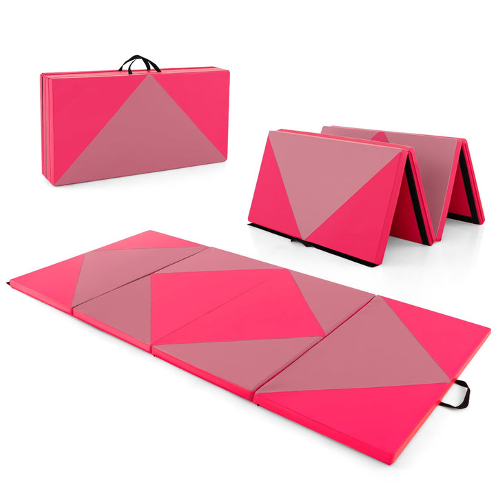 KOMFOTTEU Gymnastikmatte Yogamatte faltbar, Fitnessmatte Dicke 3,8 cm aus EPE-Baumwolle, dicke Turnm