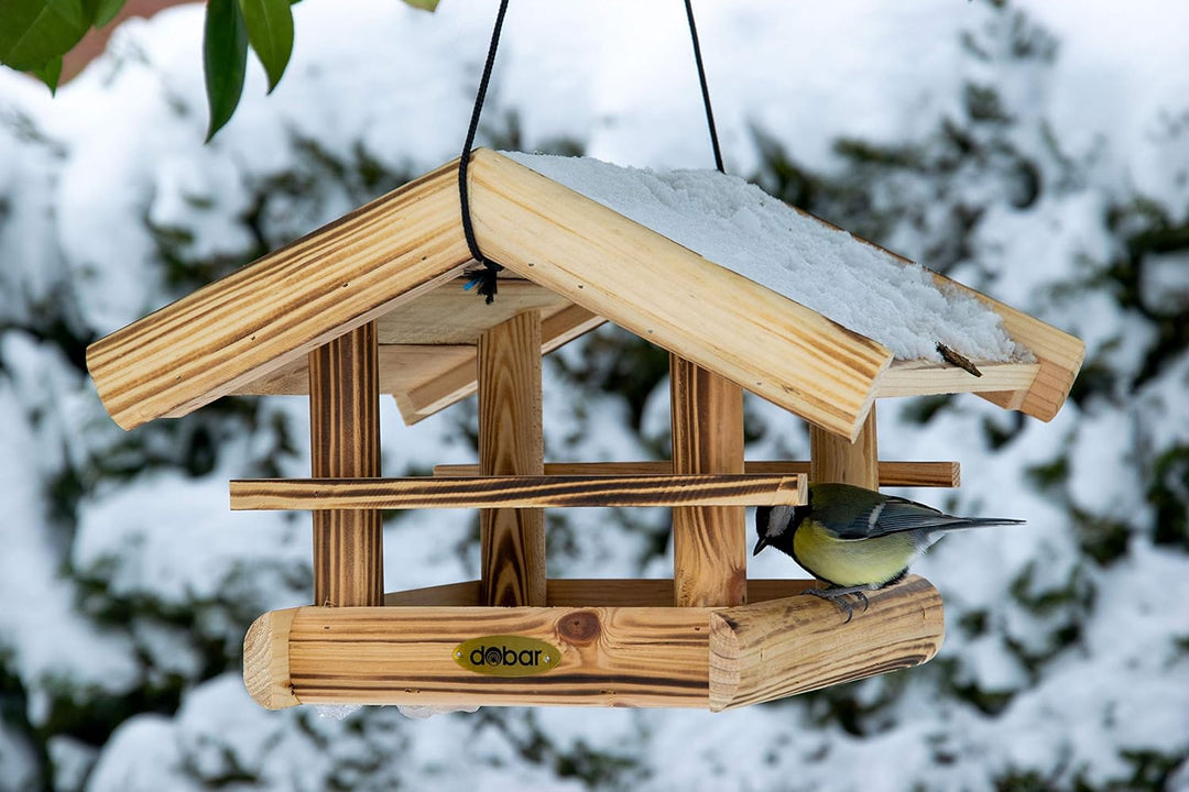 dobar® Green Label 18010FSCe Vogelfutterhaus Quemado hängend - Futterhaus aus Massiv-Holz - Futterst