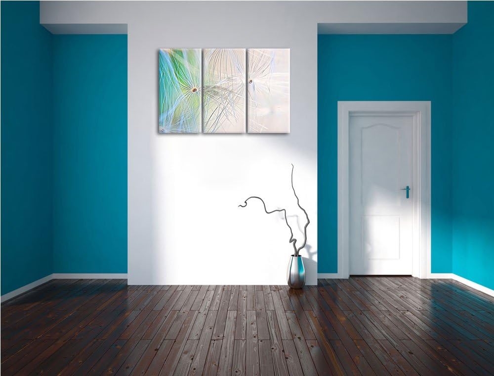 zarte Pusteblumenpollen NewArt 3-Teiler Leinwandbild 120x80 Bild auf Leinwand, XXL riesige Bilder fe