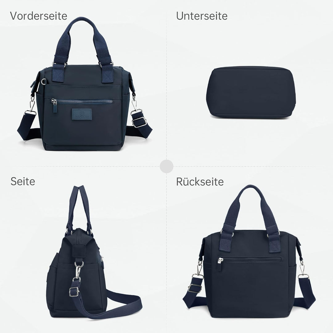 DIRRONA Beiläufig Damen Umhängetasche Multi Pocket Multi Fach Crossbody Bag Mittelgrosse Umhängetasc