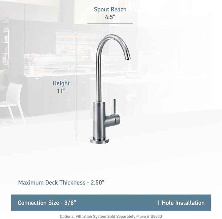 Moen S5530 SIP modernes one-handle Hohe Arc Getränk Wasserhahn, Chrom Chrome, Chrome