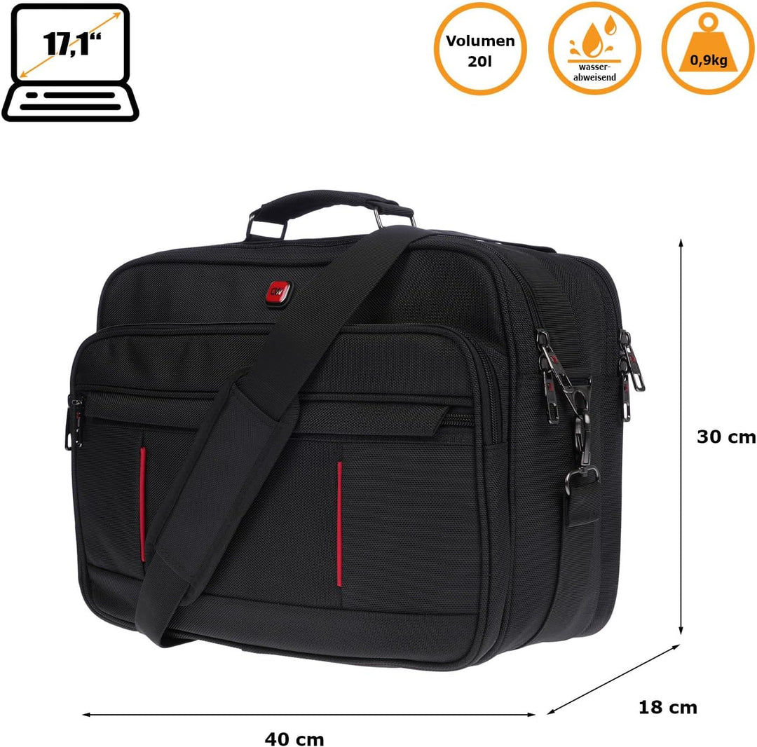 Christian Wippermann Hochwertige Flugbegleiter Arbeitstasche Herrentasche Bordcase Trolley XL Kreuz