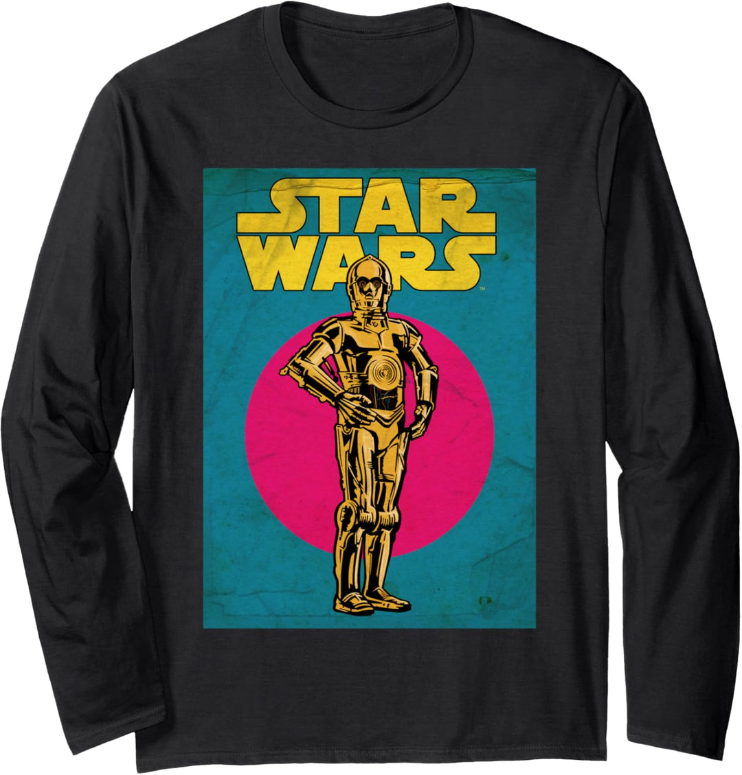 Star Wars C-3PO Vintage Trading Card Langarmshirt