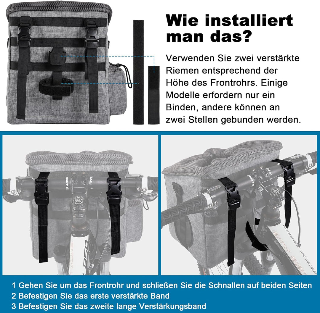 Ownpets Hund Fahrrad Korb Tasche Haustier Tragetasche, Hund Autositz mit Sicherheitsseil, Verstellba