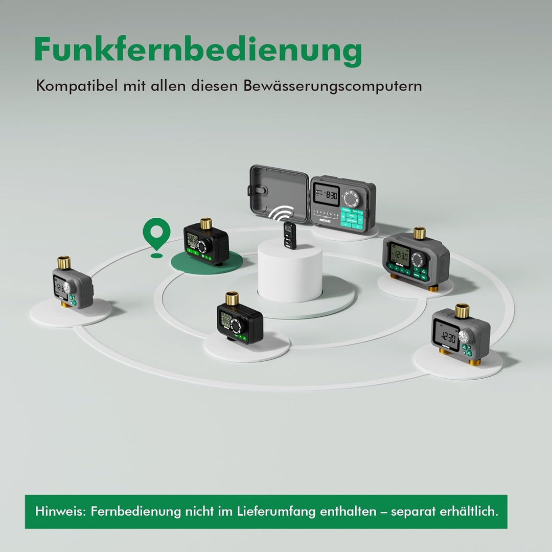 RESTMO 2 Zonen Bewässerungscomputer mit integriertem RF-Chip für optionalen Fernzugriff, automatisch