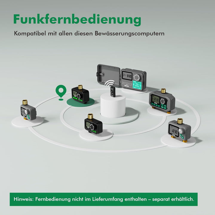 RESTMO 2 Zonen Bewässerungscomputer mit integriertem RF-Chip für optionalen Fernzugriff, automatisch