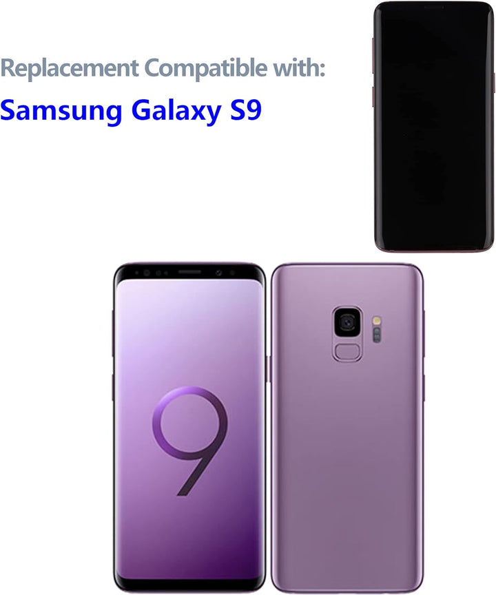 swark LCD Kompatibel mit Samsung Galaxy S9 SM-G960 (Lilac Purple mit Rahmen) LCD Display Touch Scree